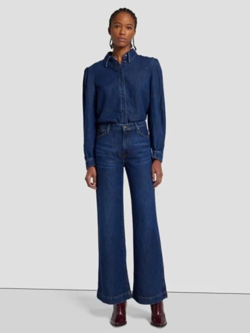 7 For All Mankind Modern Dojo Tailorless Jeans Medium Wash High Rise Size 28